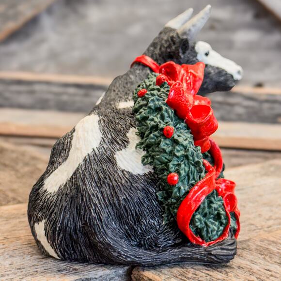 Tom Rubel Vintage 1989 Christmas Cow, Silver Deer, Christmas Animal Collection - Picture 7 of 9